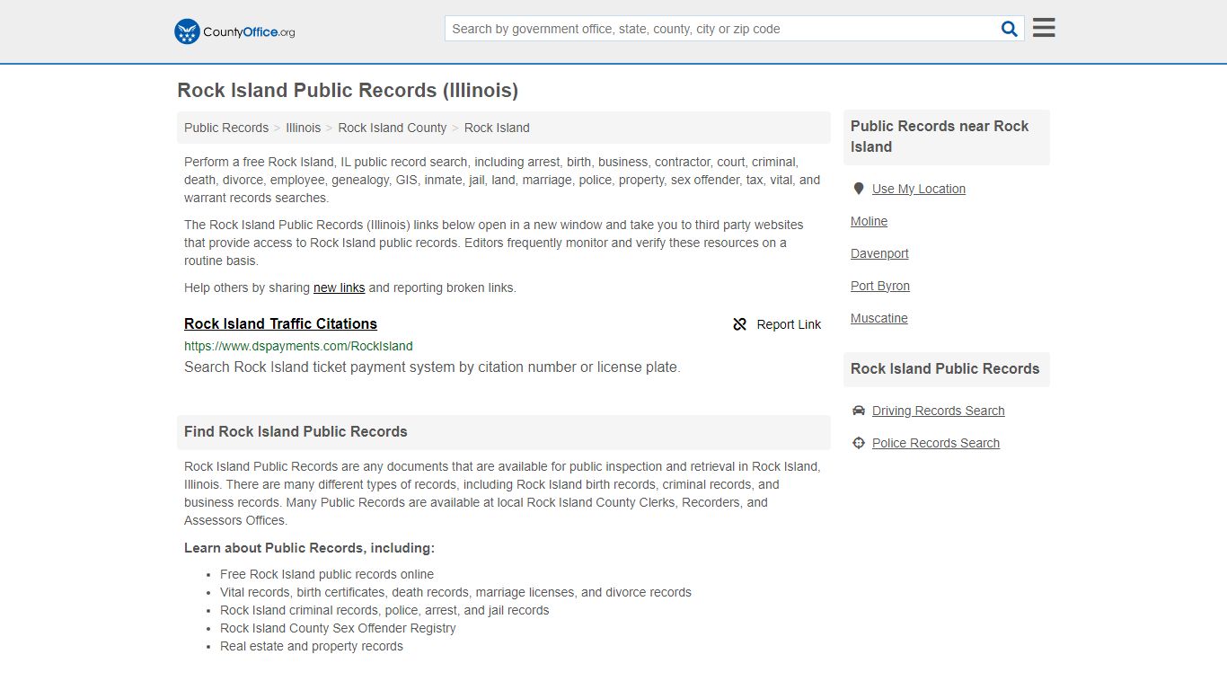 Rock Island Public Records (Illinois) - County Office
